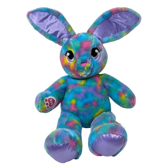 Retired Build a Bear Plush Color Burst Bunny Blue Stuffed Animal - Picture 1 of 4